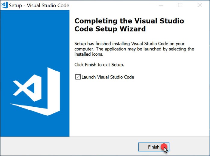 Completing the Visual Studio Code Setup Wizard